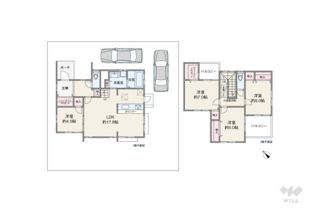 川辺郡猪名川町若葉1丁目 一戸建て:間取り図面