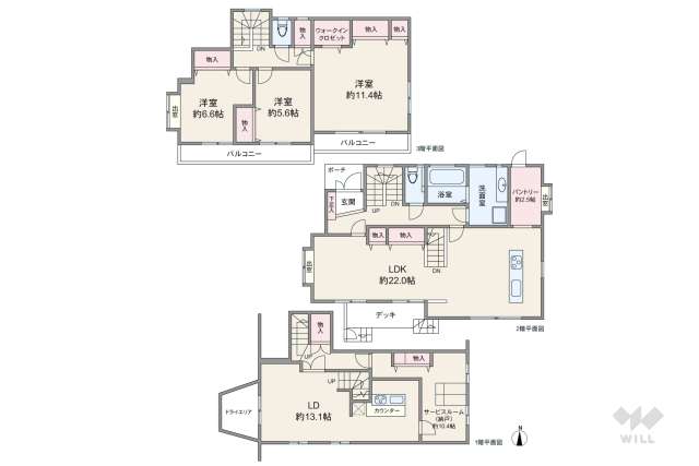 西宮市角石町 一戸建て:間取り図面