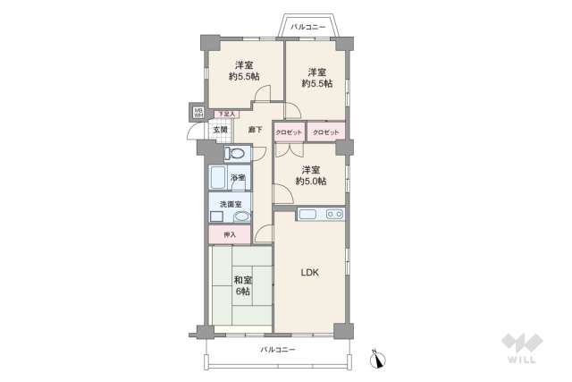 エクセレンス名東:間取り図面