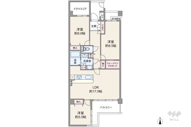 ライオンズマンション雲雀丘花屋敷第2:間取り図面
