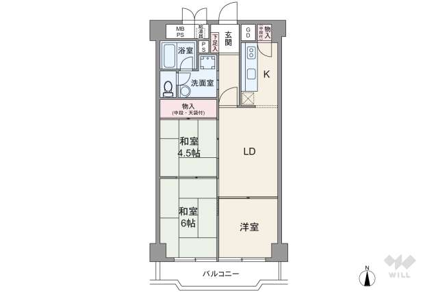 日商岩井栄ハイツ:間取り図面