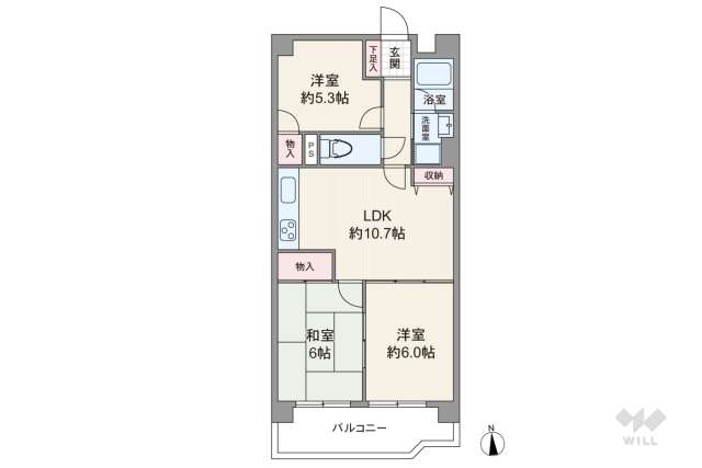 グリーンシティ弥生:間取り図面