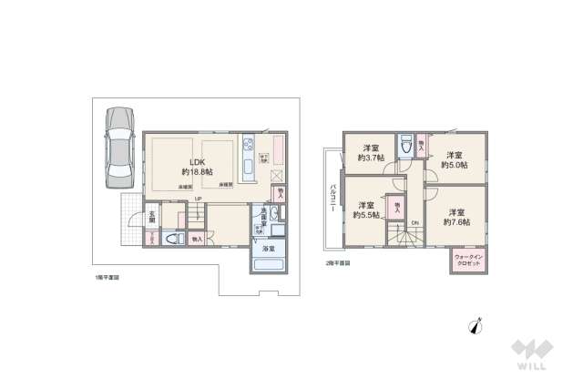 世田谷区喜多見9丁目 一戸建て:間取り図面