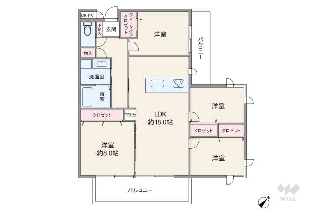 夙川レックスマンション:間取り図面