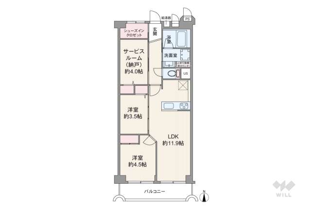 三国本町スカイハイツ:間取り図面