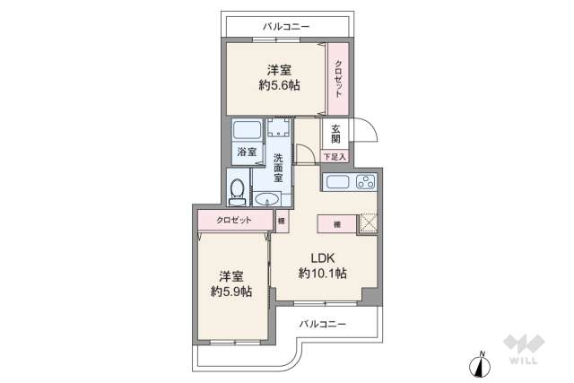 パークハイム上御影:間取り図面