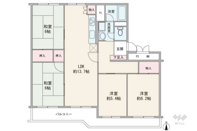 メゾン箕面青松園前１番館:間取り図面