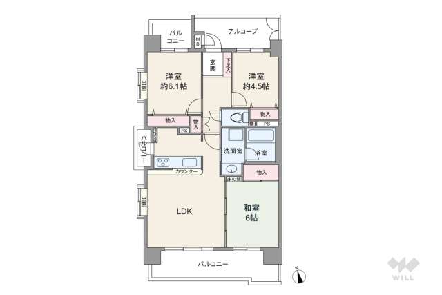 ライオンズマンション東別院第2:間取り図面