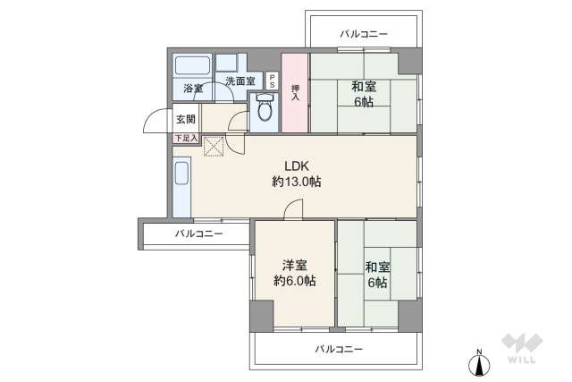 パレス鳥居松:間取り図面