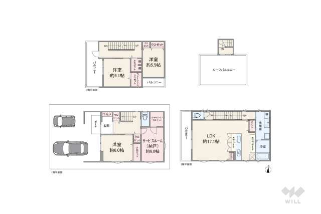 箕面市牧落1丁目 一戸建て:間取り図面