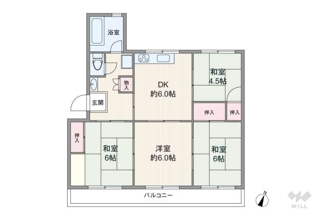 中山五月台住宅3号棟:間取り図面