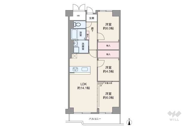 サンマンション千種公園E棟:間取り図面