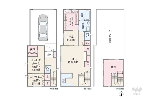 世田谷区等々力8丁目 一戸建て:間取り図面
