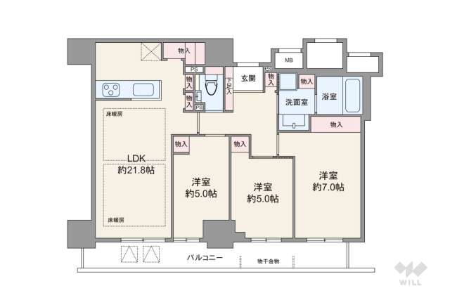 リバーガーデンタワー上町台筆ヶ崎:間取り図面