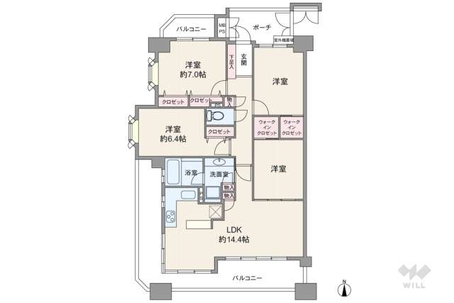 ライオンズガーデン六番五番館:間取り図面