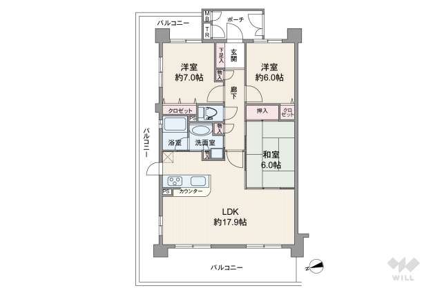 セントラル宝塚仁川:間取り図面