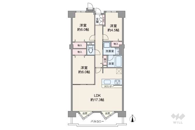 サンハウス小幡緑地東:間取り図面