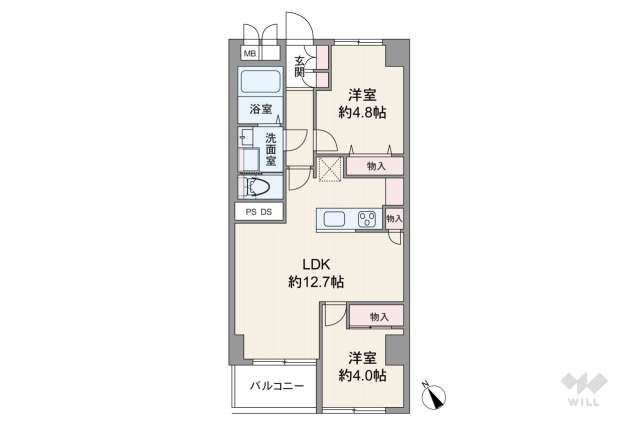 迦葉武蔵野第3マンション:間取り図面