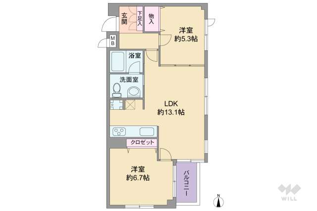 パレ武庫之荘本町:間取り図面