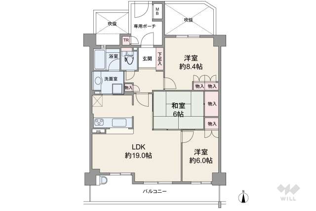 ジオ彩都みなみ坂3番館:間取り図面