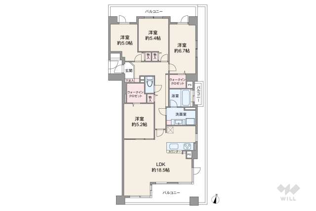 ネオグランデ鹿山:間取り図面