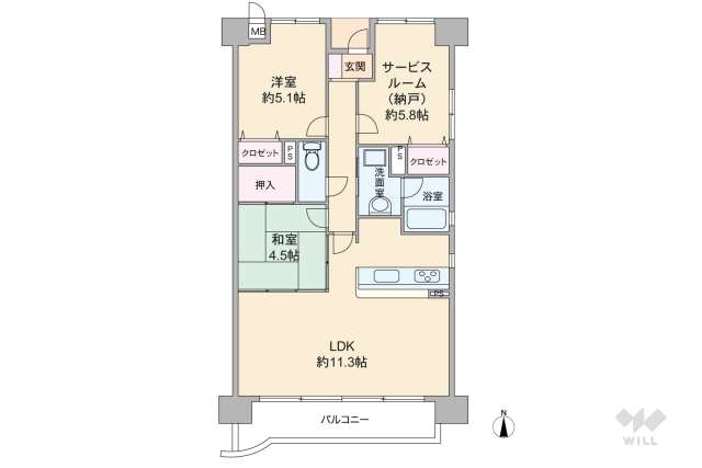 ソルディオ北武庫之荘:間取り図面