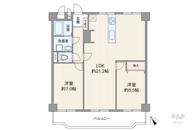 ニューコーポ港楽A棟:間取り図面