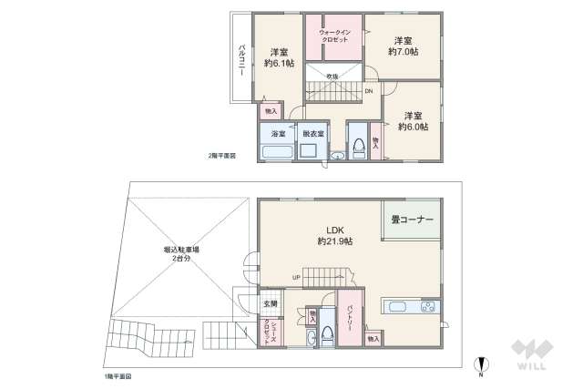 西宮市愛宕山 一戸建て:間取り図面