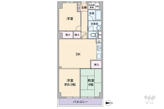 逆瀬川スカイハイツ （6階・東向き）｜ウィル不動産販売［物件