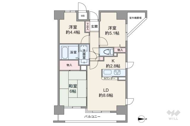 アクシルコート竹の塚:間取り図面