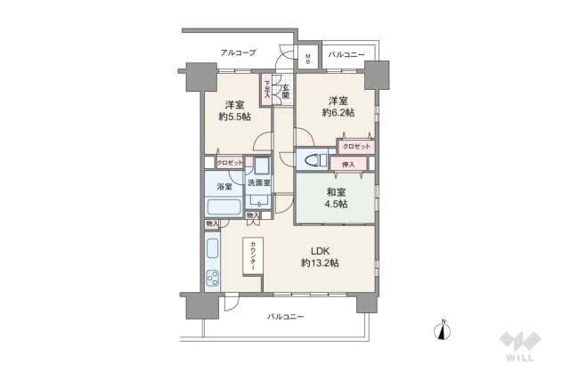 プレサンスジェネ栄:間取り図面