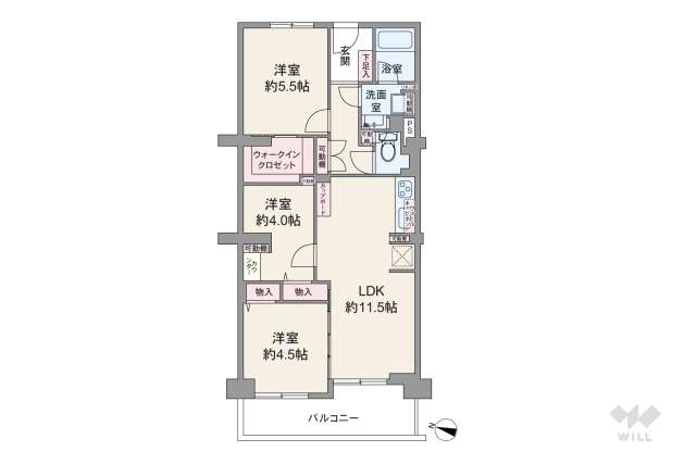 新北野第2コーポ:間取り図面