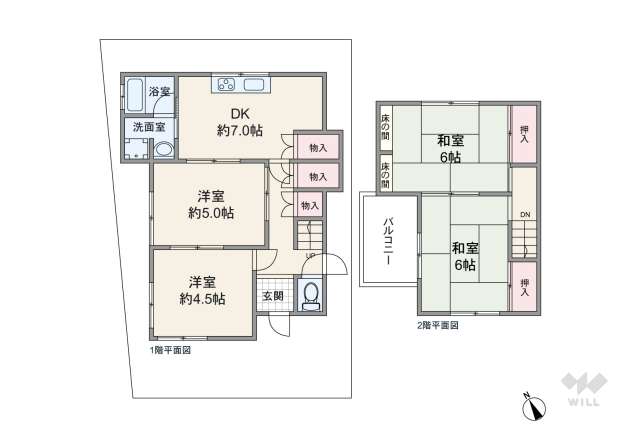 宝塚市御殿山4丁目 一戸建て:間取り図面