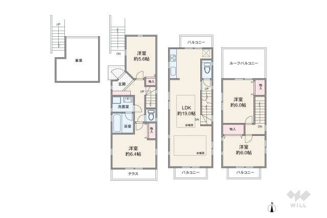 世田谷区等々力8丁目 一戸建て:間取り図面