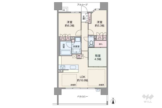 パークホームズ名城公園:間取り図面
