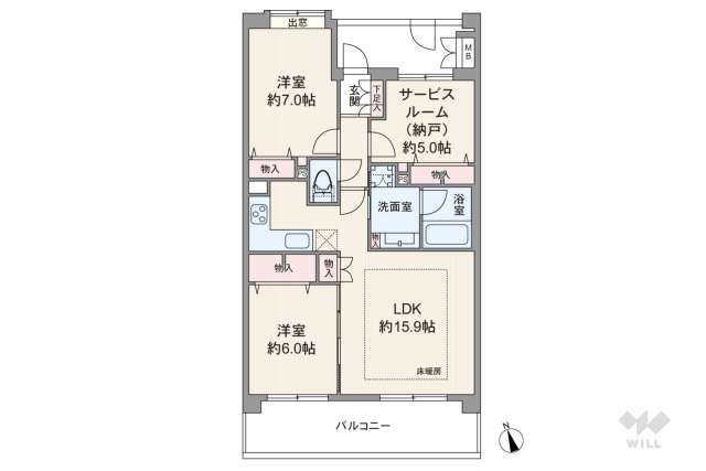 セボンコリネールエストエール:間取り図面