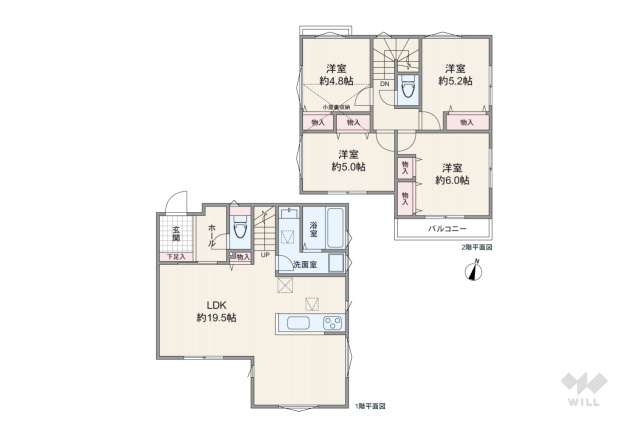 箕面市瀬川2丁目 一戸建て:間取り図面