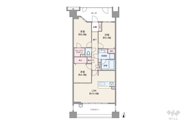コスモグランリュクス世田谷:間取り図面