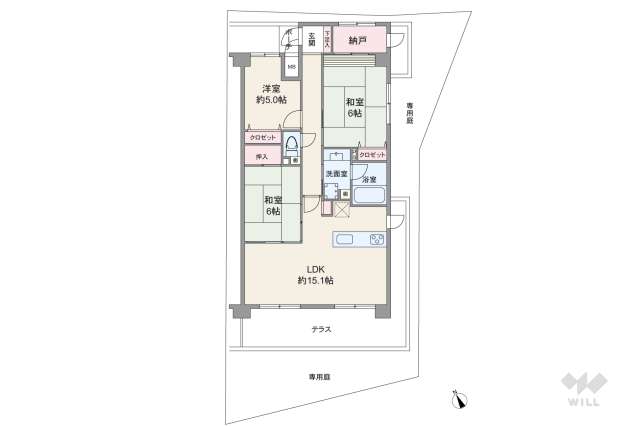 藤和ライブタウン茨木南春日丘4番館カルミア:間取り図面