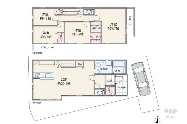 宝塚市山本西2丁目 一戸建て:間取り図面