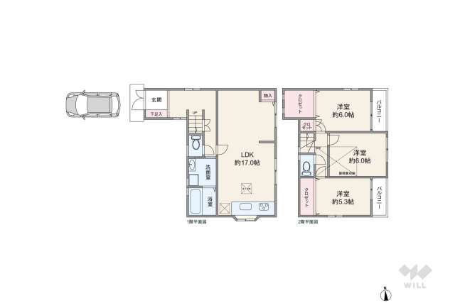 尼崎市稲葉荘4丁目 一戸建て:間取り図面
