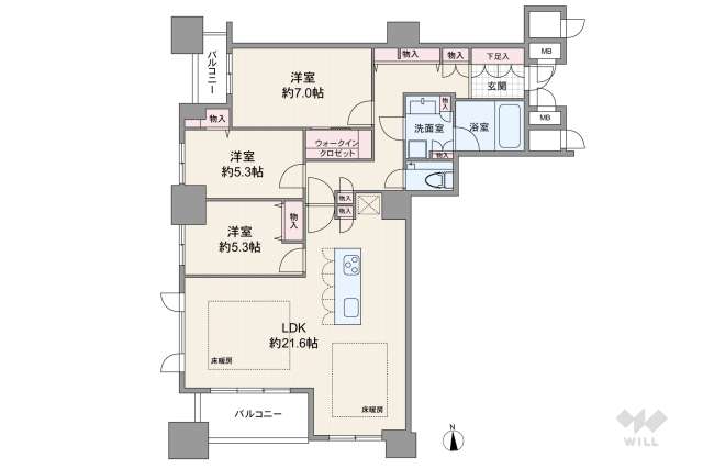 上本町ヒルズマーク:間取り図面