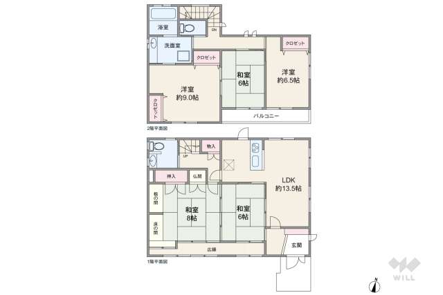 川西市水明台1丁目 一戸建て:間取り図面