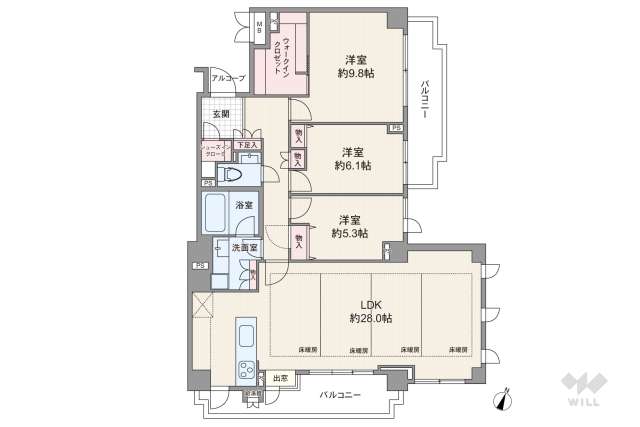 パークハウス神宮前:間取り図面