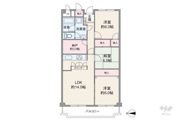ローレルハイツ茨木１号棟:間取り図面