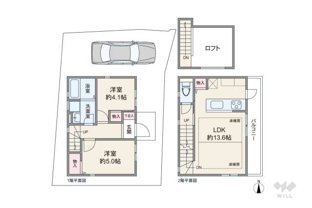 世田谷区八幡山2丁目 一戸建て:間取り図面