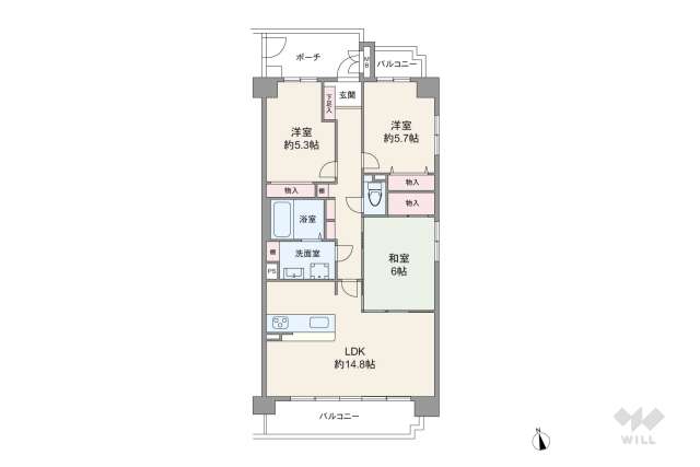 グランコート鳴海:間取り図面