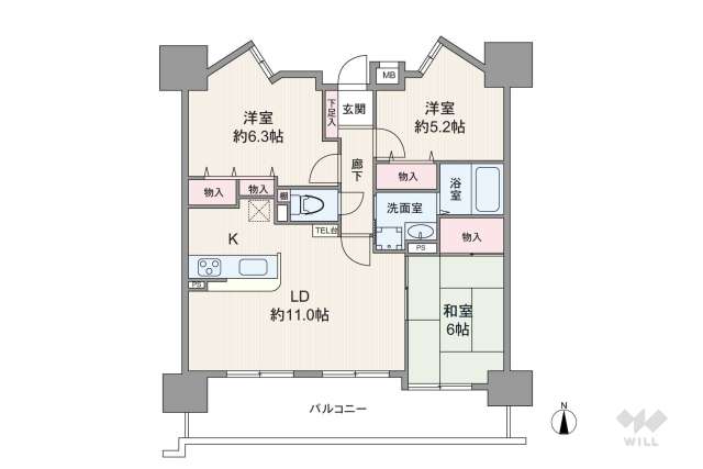 宝マンション東別院:間取り図面