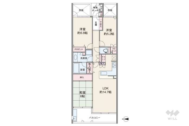 ルネラディウス芦屋川:間取り図面