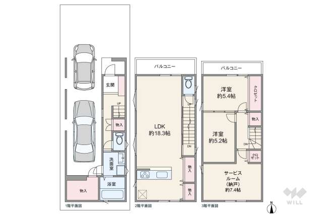 大阪市中央区上本町西2丁目 一戸建て:間取り図面